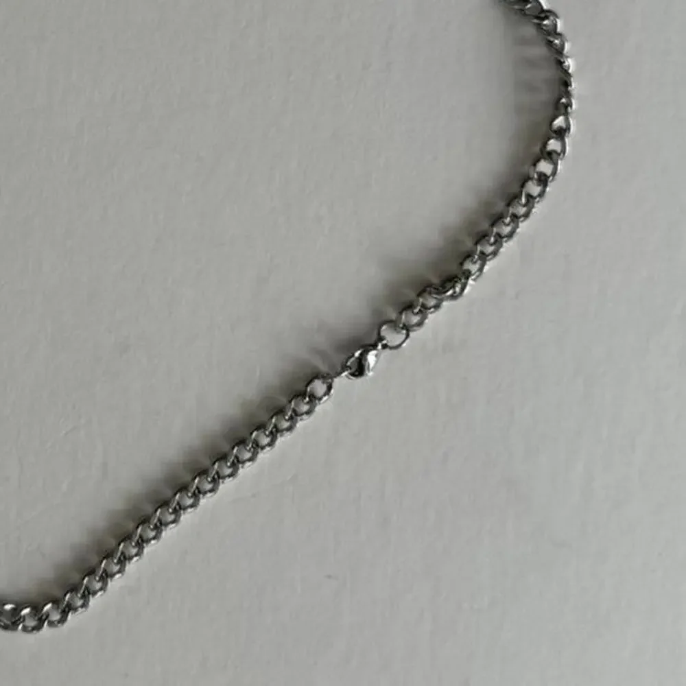 Silver stainless steel chain necklace